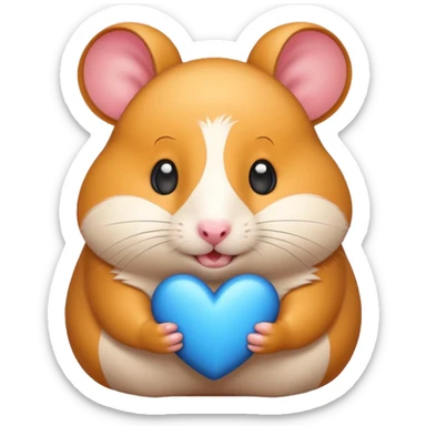 happy heart hamster sticker