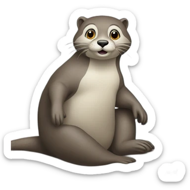 Paresseux sur une loutre sticker