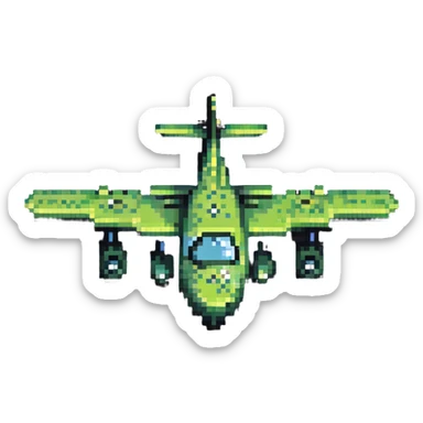 Crocodile shaped bomber airplane sticker