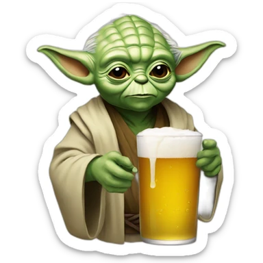 Yoda drink the beer sticker