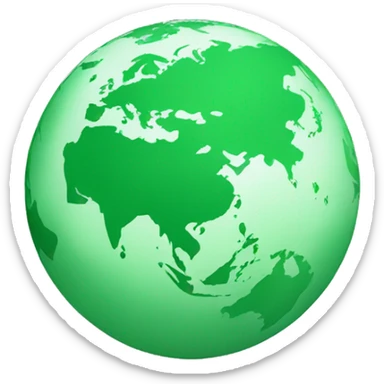 Globe showing asia in green shade sticker