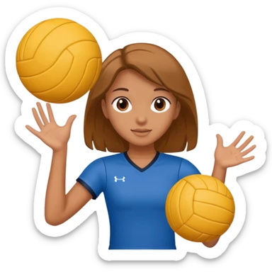 Girl hot a volleyball sticker