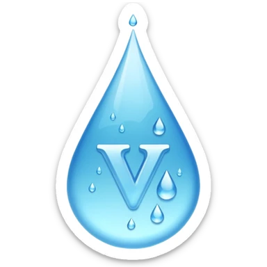 the letter V made out of water sticker
