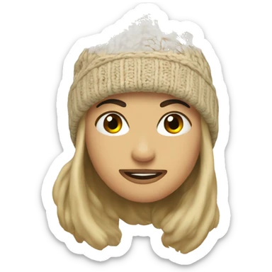 beige winter beanie sticker
