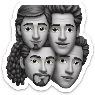 two white guys and a chicano looking at the moon sticker