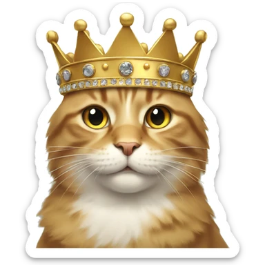 cat with crown sticker