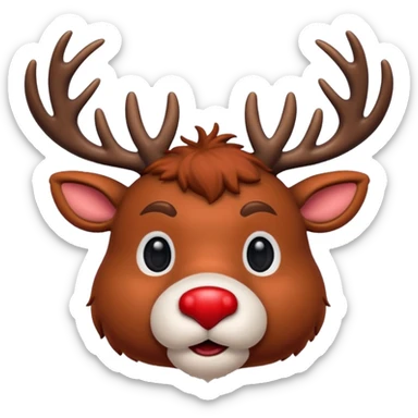 christmas deer rudolph sticker