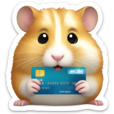 hamster with credit card sticker