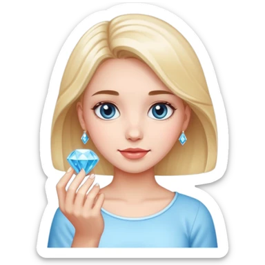 Pretty cute girl that hold Diamond in her hand sticker