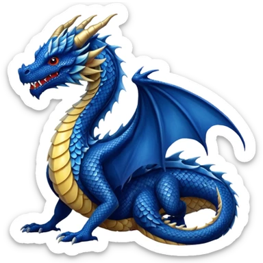 majestic Navy blue dragon sticker