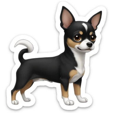 Chiwawa mix black body and a little white sticker