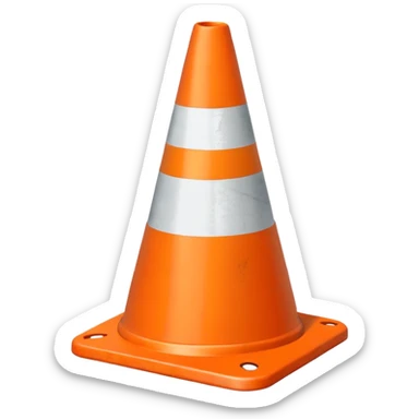 Cono naranja obra construcción  sticker