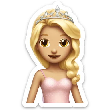 light pink fairy princess sparkly dress blonde sticker
