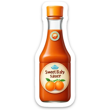 Sweet Baby Ray’s sauce brand bottle, fat bottle, orange color sticker