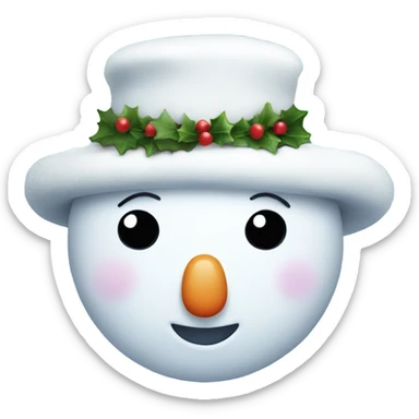cute christmas Snowman face sticker