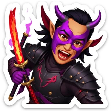 Demon-Horned Warrior sticker