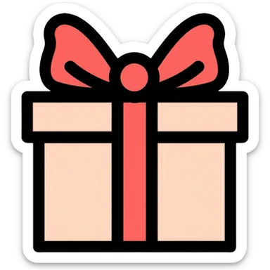 gift box wrapped with ribbon sticker