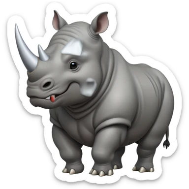 angry rhinoceros sticker