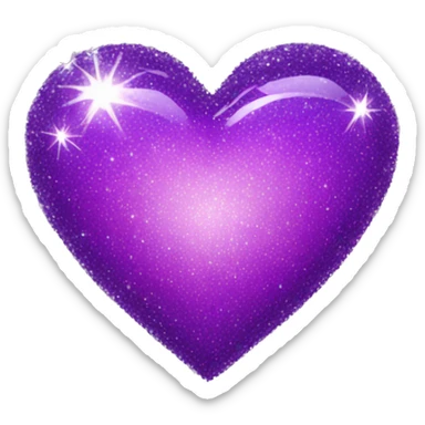 Sparkly heart purple sticker