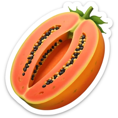 Papaya with seeds sticker