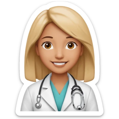 Niña realizando su sueño de ser doctora sticker