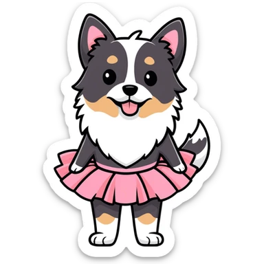 Dog wearing a tutu  sticker