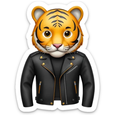 tiger in stylish leather jacket sticker