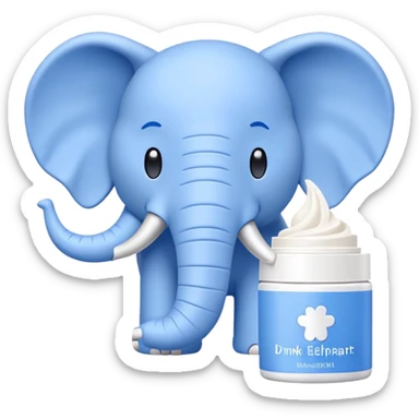 Drunk elephant skincare product white and blue sticker