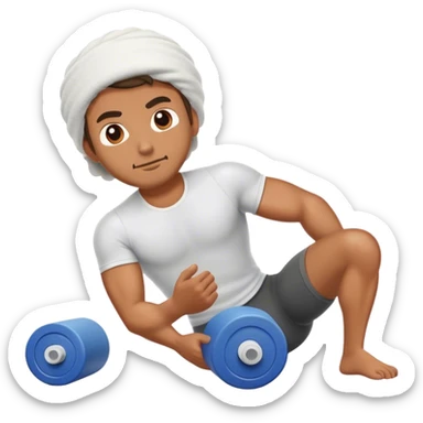 gym guy foam-rolling sticker