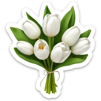 white tulip bouquet  sticker