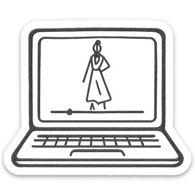 Laptop with Fashion Sketch + Timeline Bar sticker
