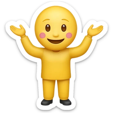 Make a emoji of a armless perdón, full body sticker