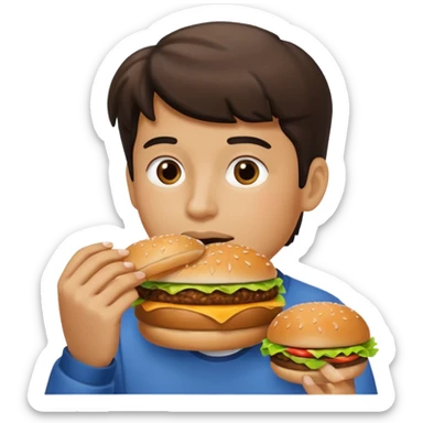 persona comiendo hamburguesa sticker