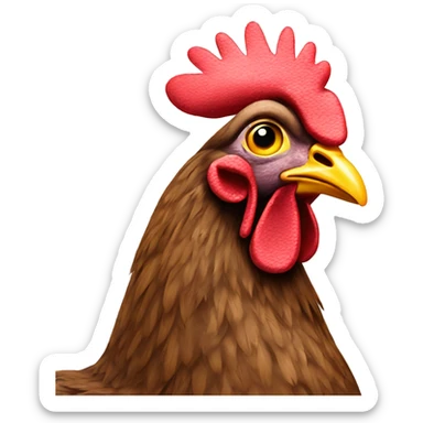 una gallina con peluca sticker