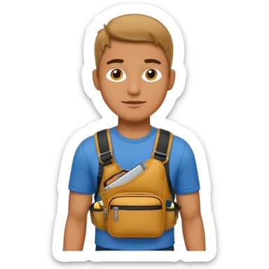 man with waist bags sticker