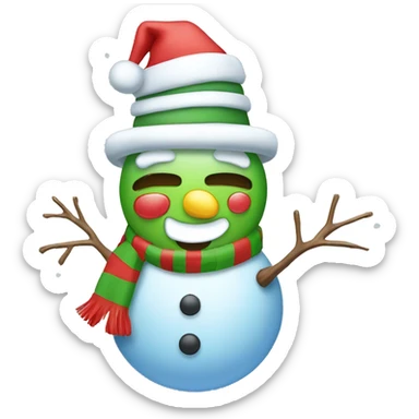 christmas emoji! christmas tree, snow, snowman, ice, happy sticker