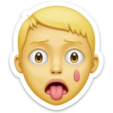 ugly pleading with eyes yellow emoti ib🥺👀 emoji with tongue out sticker