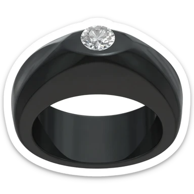 Obsidian ring, with a tiny silver stone that circles around it sticker