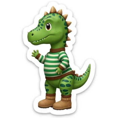 Dinosaur wearing uggs and and a sweater  sticker