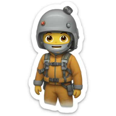 Funambule sur un fils au dessus d'une montagne sticker