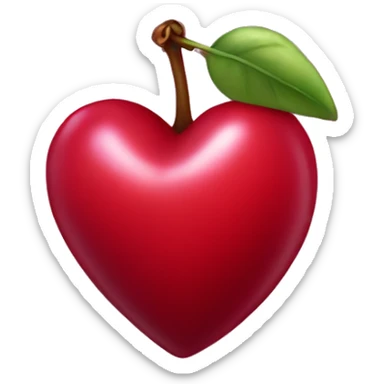 Cherry heart sticker