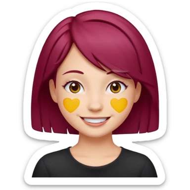 Maroon hair girl emojis sticker
