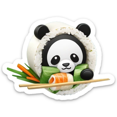 panda sushi sticker