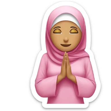 Muslima praying sujood pink sticker