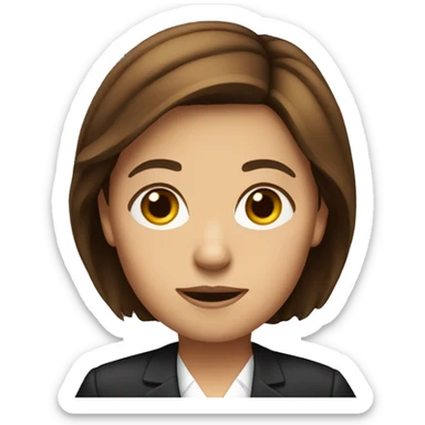  Brown hair talking female lawyer  sticker