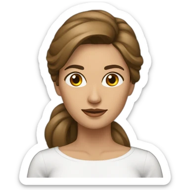 Mujer 55 melena marrón  sticker