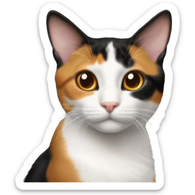 black-Orange-white tail tip-calico-cat sticker