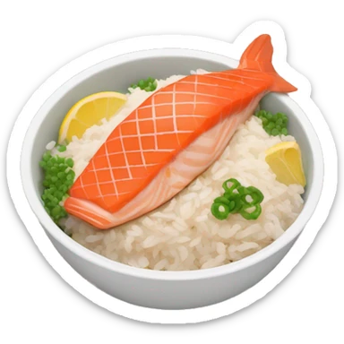 salmon rice bowl sticker