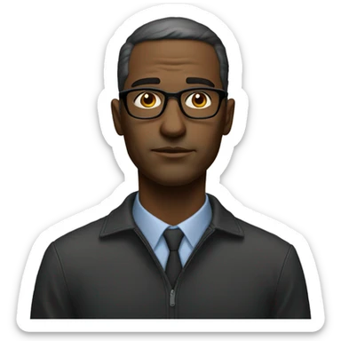 thoughtful male portrait with glasses sticker