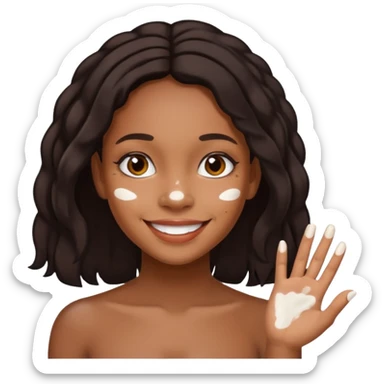 emoji of a black girls with vitiligo sticker